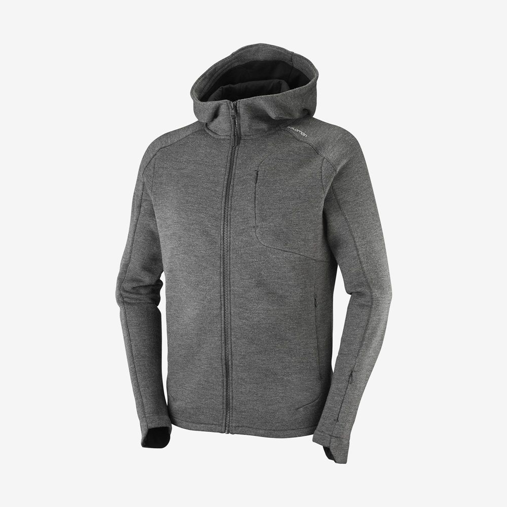 Warstwy Pośrednie Męskie Salomon OUTLIFE TECH LS FZ MID HOODIE M - Szare - Polska (864-KVRIEU)